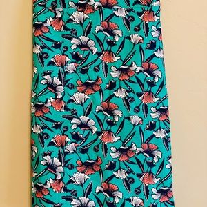 NWOT J by J Crew green pink skirt w/flowers Sz. 10